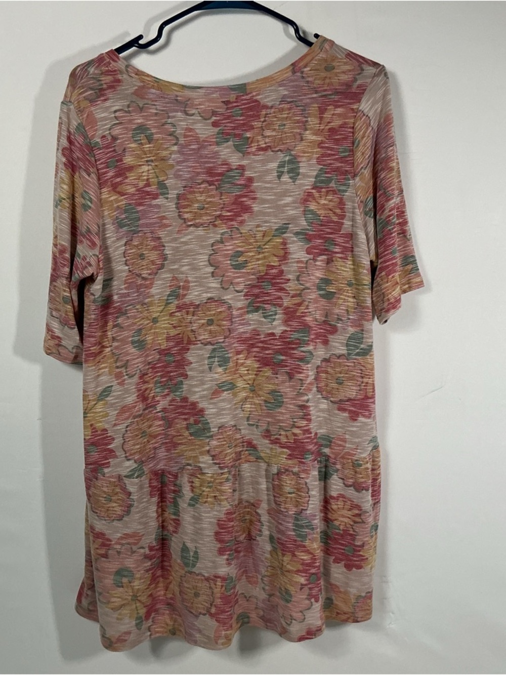 LOGO by Lori Goldstein Rose & Mustard Floral Tunic Top